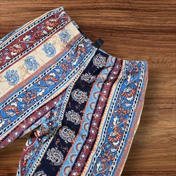 Windsor Floral Patterned Flare Boho Pants Long Length - Picture 2 of 5